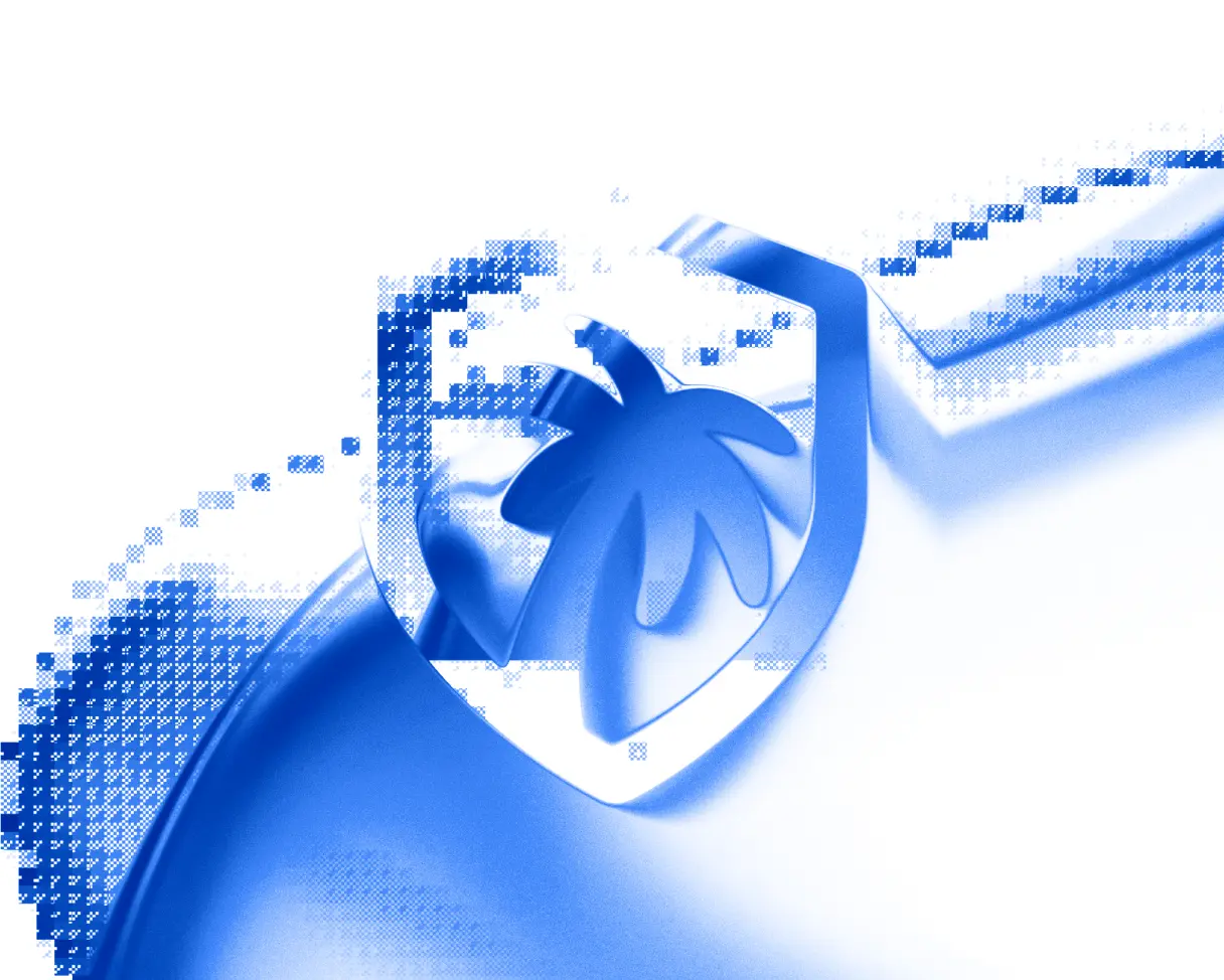 A pixelated, glitchy rendition of the cside shield